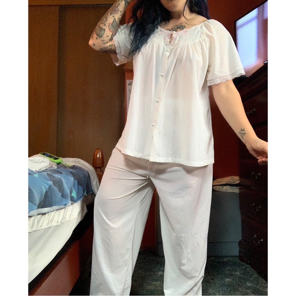 VTG unbranded nylon pajama set